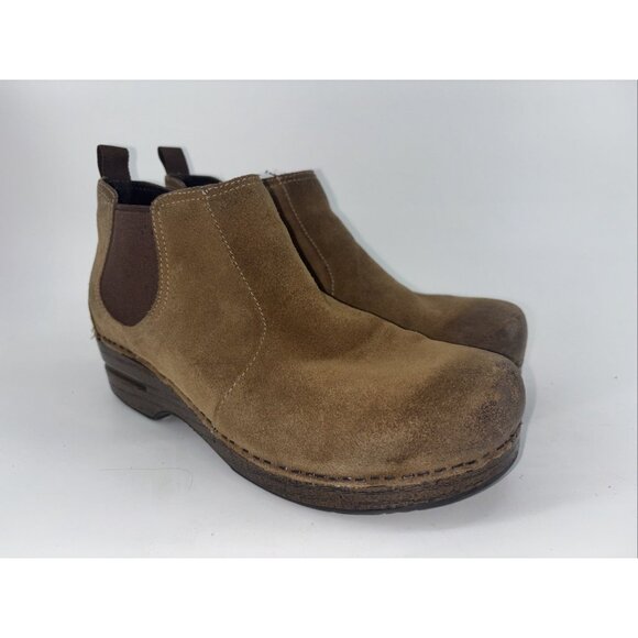 Dansko boots womens 41 brown suede Frankie Burnished bootie fall boho EUC - Picture 5 of 10